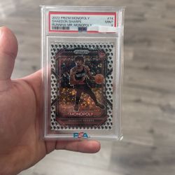 2022 Prizm Running Mr. Monopoly SHAEDON SHARPE PSA 9