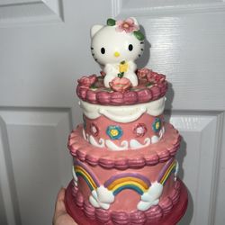 hello kitty cake cookie jar ceramic
