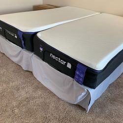 Nectar Twin Xl Mattress (split King) Beds - Like New 