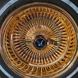 14x7  100 Spokes All Gold Wirewheels 