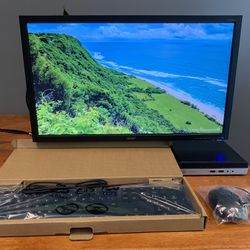 Complete Desktop - Monitor, PC, KB, Mouse, Mouse Speaker Wifi/BT All Cables - 8GB RAM, 256 GB SSD, Ryzen 5 Pro CPU, Upgrades Available 