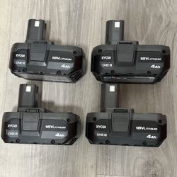 RYOBI ONE+ 18V Lithium-Ion 4.0 Ah Battery