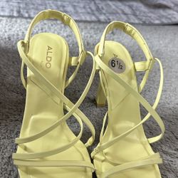 ALDO Yellow Strappy Heels – Size 6.5