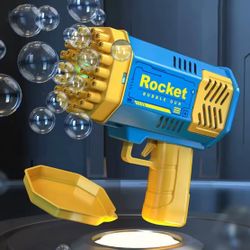 40 Hole Rocket Launcher Handheld Portable Electric Automatic Bubble Gun Party Birthday Gift Toy(without Bubble Water)