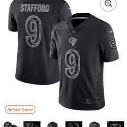(Men’s small)Matthew Stafford Los Angeles Rams Nike RFLCTV Limited Jersey -Black