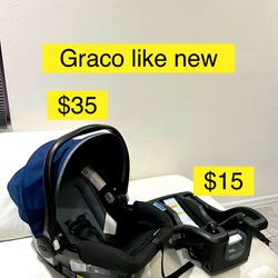 Graco Baby Infant car seat $35, base $15 / Silla Porta bebe $35, base $15