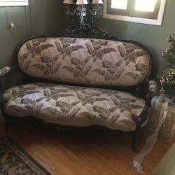 Antique Style Needlepoint Sofa And Chair