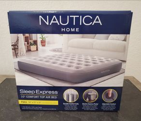 Nautica Home 10" Comfort Top Air Bed – Full Size Guest Mattress With Pump
