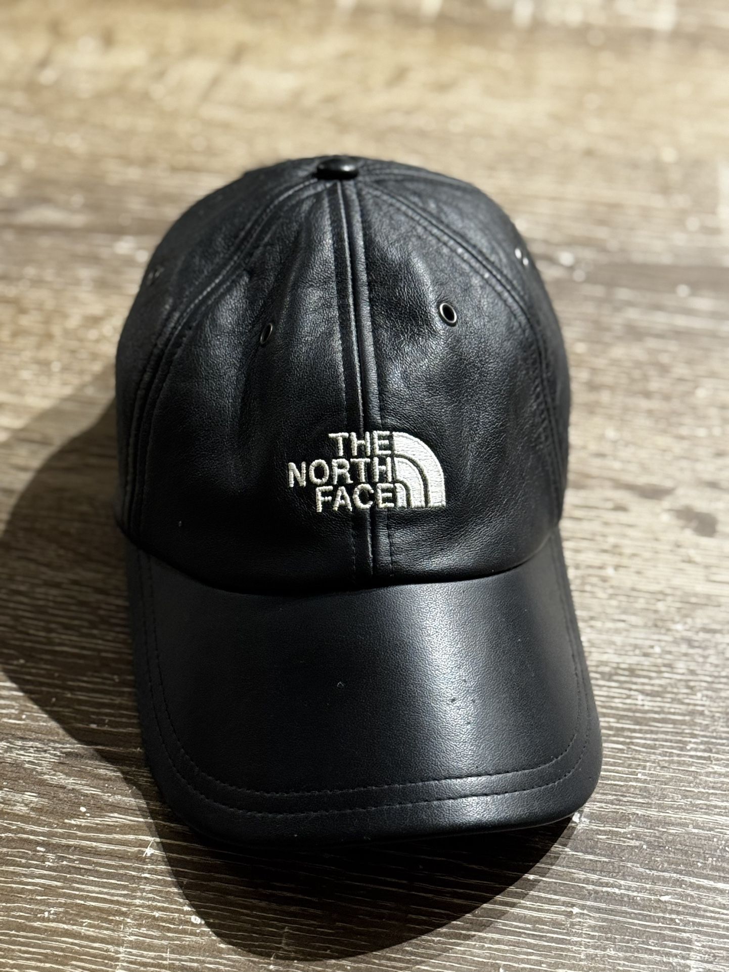 Supreme The North Face Lambskin Leather 6-Panel Cap Black