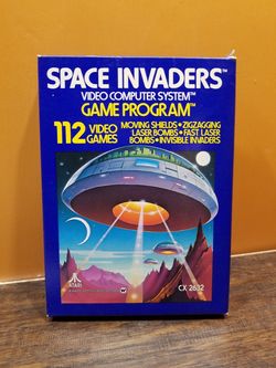 Atari 2600 Space Invaders video game cartridge CIB