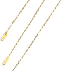 18K Real Solid Gold Plated Necklace Extensions Set Women Chain Extenders