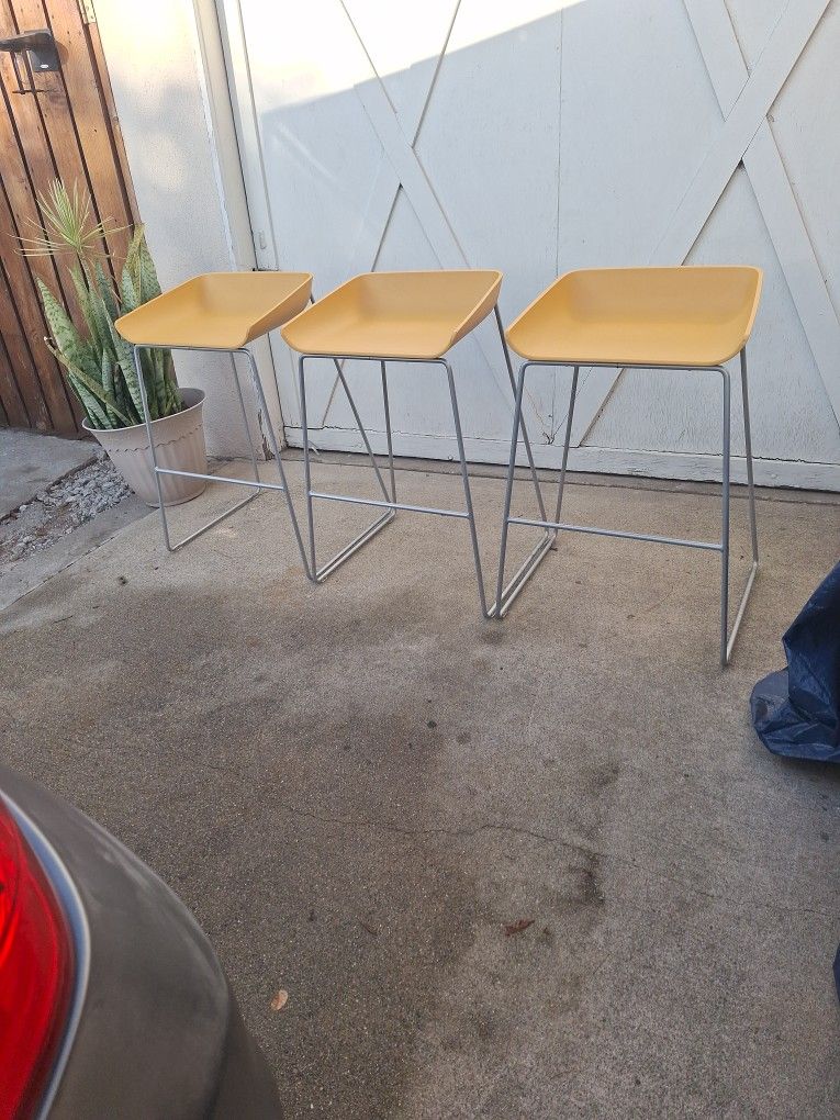 3 Bar Stools. Indoor or outdoor.