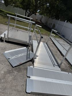 Large Aluminum Wheelchair Ramp with Handrails – Heavy Duty