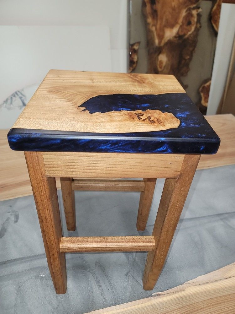 Custom Side Tables - Elm And Epoxy