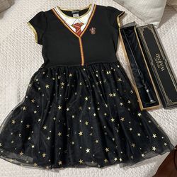 Harry Potter Wand & Dress New No Tag Teens