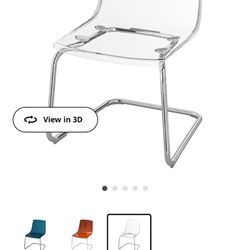 IKEA TOBIAS CHAIRS - Clear  Set Of 4 