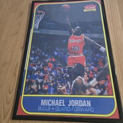 86 Fleer jordan #57 basketball card 11×7 print