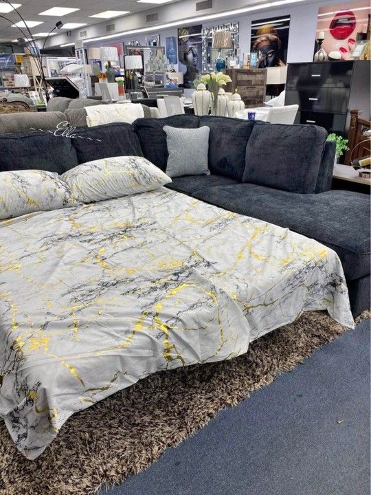 Altari Slate 2-Piece Sleeper Left-Arm Facing Sectional With Chaise
Ashley Furniture $10 Down Payment And Financing Available