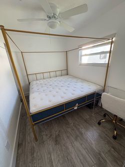 King bed frame with mattress