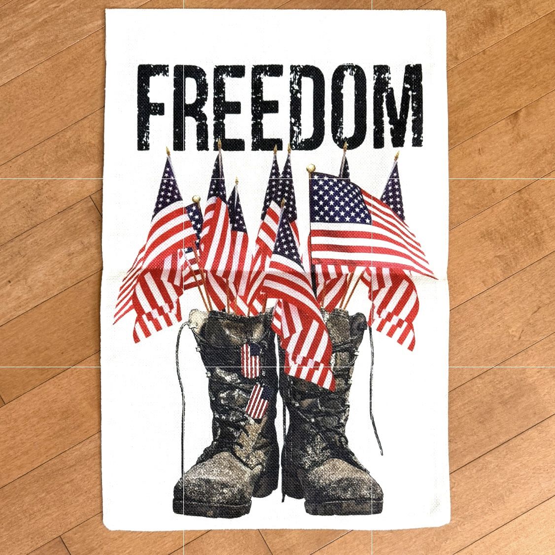 New Garden Burlap Flag