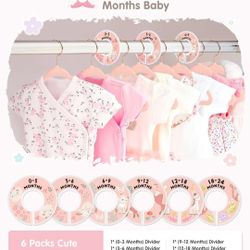 VIS'V Baby Hangers, 11 Inch Velvet Kids Hangers with 6 Pcs Clothes Size Dividers, Infant Toddler Nursery Closet Organization, Non Slip, Pink, 30 Pcs