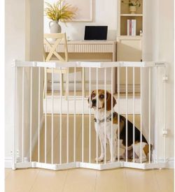 Retractable Safety Gate Dog Gate for Pets Auto Retract Expands up to 45" Wide New, Open Box 30" Tall
