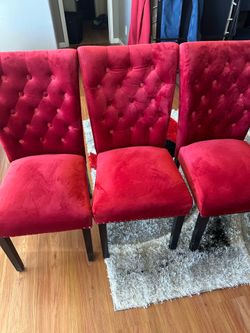 6 Red chairs