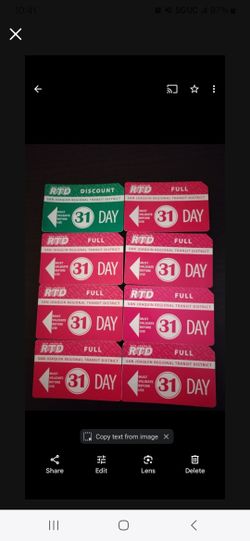 Bus Passes 31 Day RTD