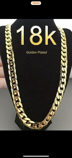 18k Gold Plated Men Link Chain 