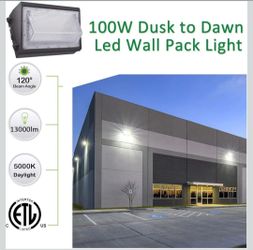 LED Wall Pack Light with Dusk to Dawn Photocell,100W