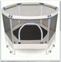 LUSK 60'' Kids Trampoline, Indoor Toddler Trampoline with Safety Net