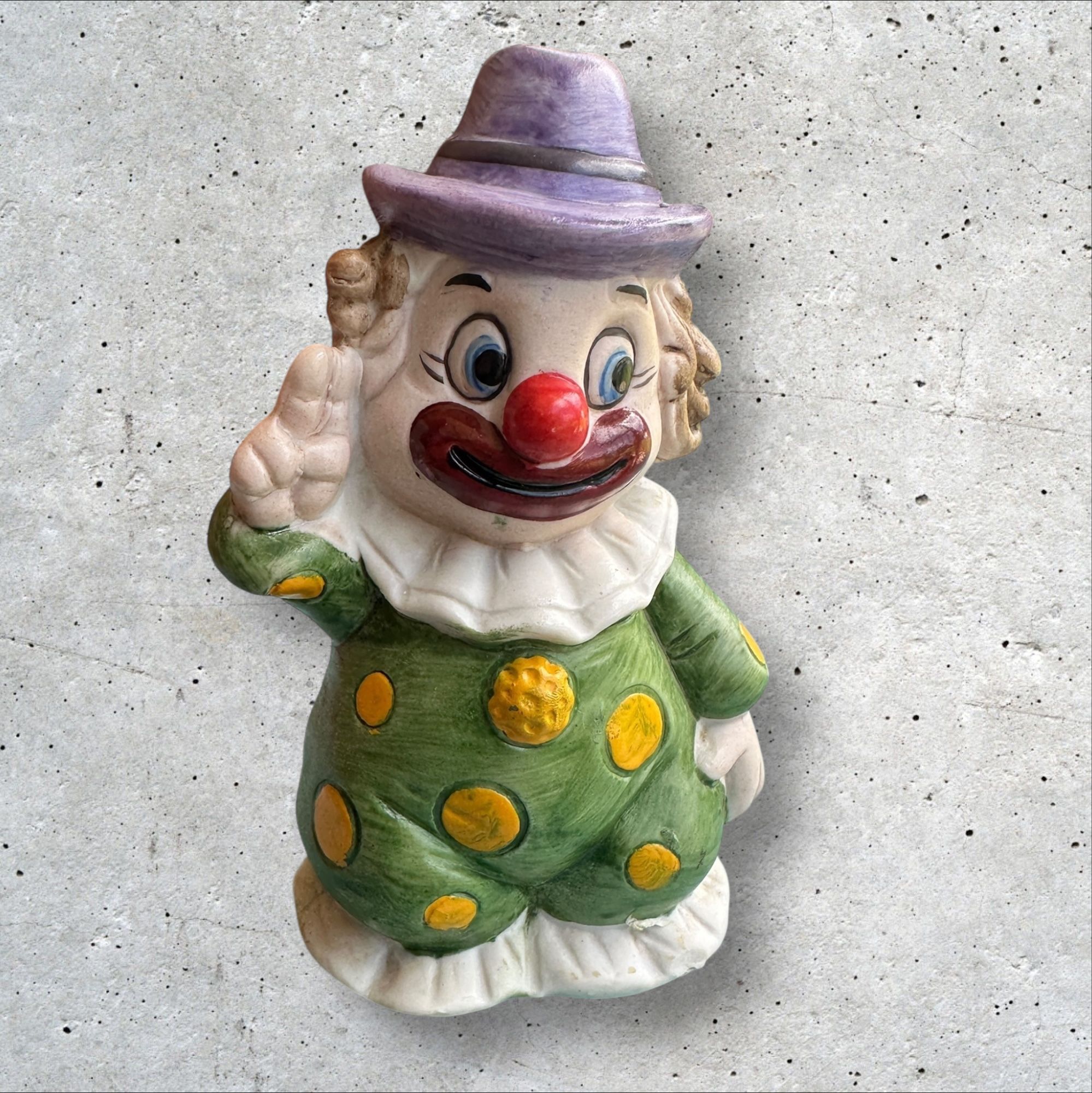 Vintage Ceramic Saluting Circus Clown Bell New Orleans 5"
