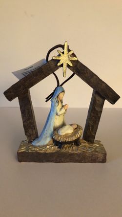 Humble Hope Holy Family Resin Ornament, Mary &Baby Jesus   Height: 4.75" Width: 4.50" Depth: 1"