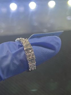 Natural Diamond ring with 925 solid Sterling silver