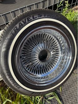 Dayton wire wheels 14x6 triple stamped with tires