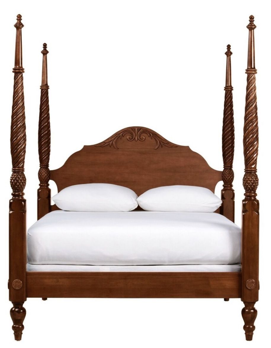 Ethan Allen British Classic Montego King Poster Bed Frame, Dresser and Mirror