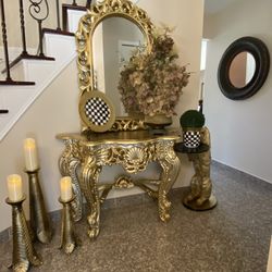 Very  Gorgeous  Dresser And Mirror  Include candleholders to