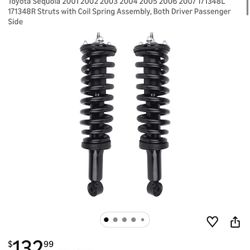 Autoround Front Complete Strut Shock Absorber Compatible with Toyota Sequoia 2001 2002 2003 2004 2005 2006 2007 171348L 171348R Struts with Coil Sprin