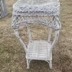 Vintage Wicker Plant Stand/Table