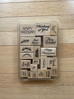 Stampin Up Words Of Sentiments Card-Making Wood Mounted Rubber Stamp 1992