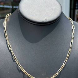 Jewelry 10k yellow gold PaperClip chain necklace 22” 4.20 mm width
