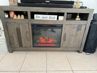 TV stand with fireplace