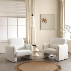Open Box 2 Accent Chair Fabric Beige