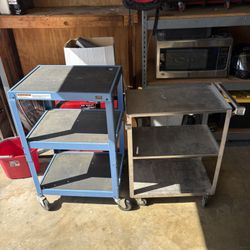 2 Carts , Global Medical Cart Metal Lakeside Metal Cart 