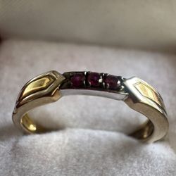 9K 375 Yellow Gold Ruby Ring Size 6.5 – Elegant Fine Jewelry Gift  