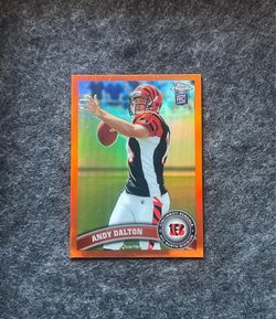 2011 Topps Chrome Football - Andy Dalton - Orange Refractor Rookie Card No 51 - Mint - Color Match Gem!