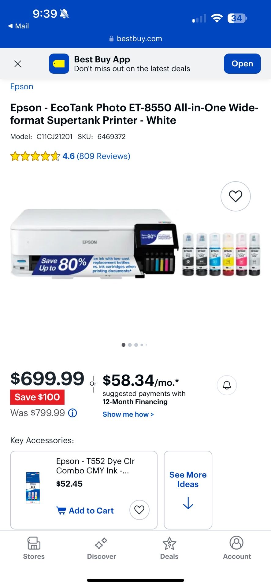 Epson - EcoTank Photo ET-8550 All-in-One Wide-format Supertank Printer - White