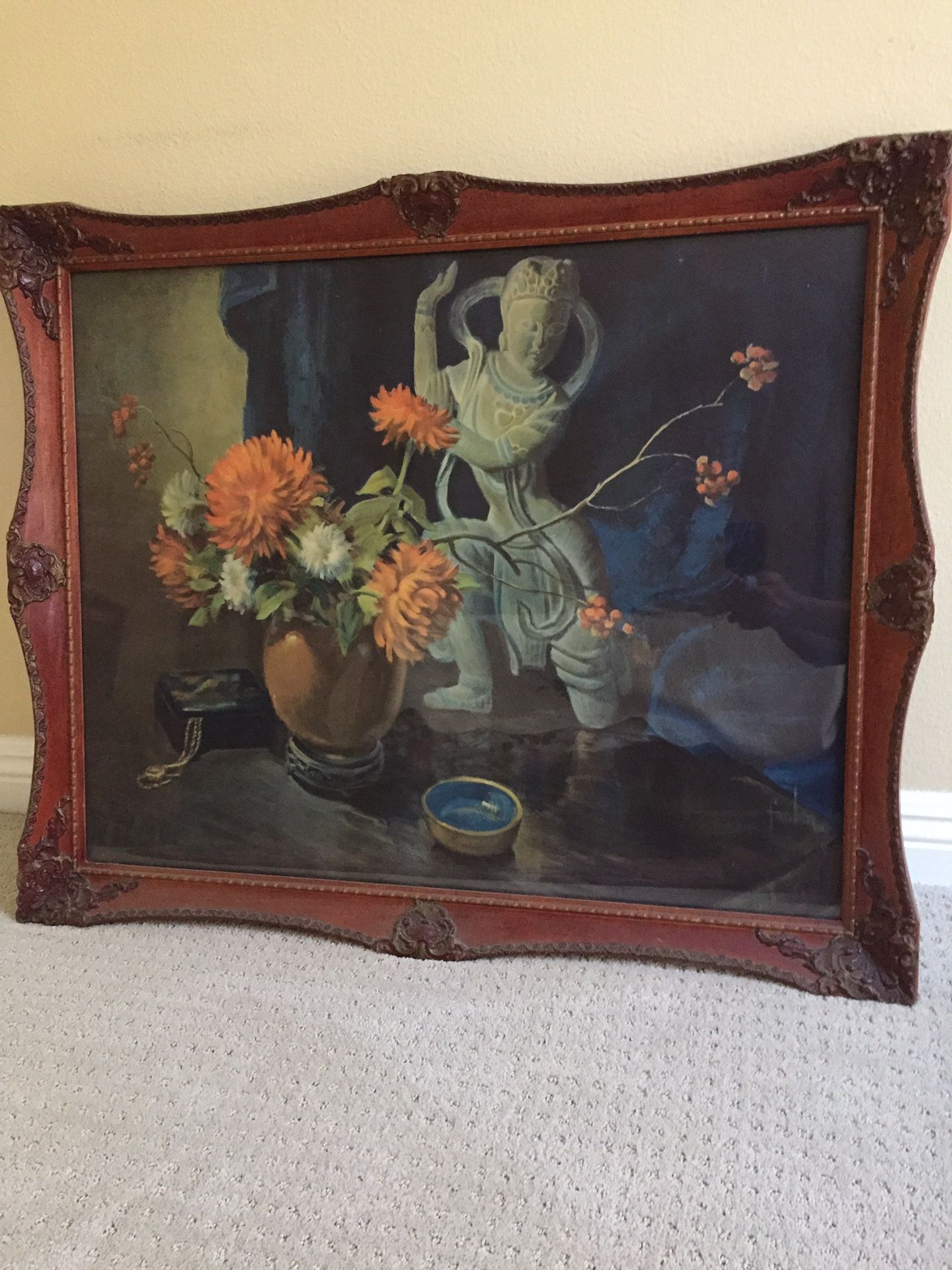 Vintage hand painted picture 34”X28”
