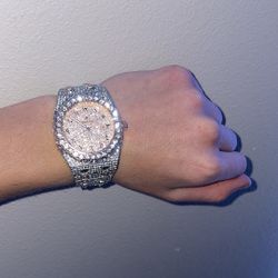 Rose gold ap moissanite watch fits all sizes