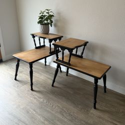 FANCIFUL end tables - two available - black and natural - step up style - delivery available